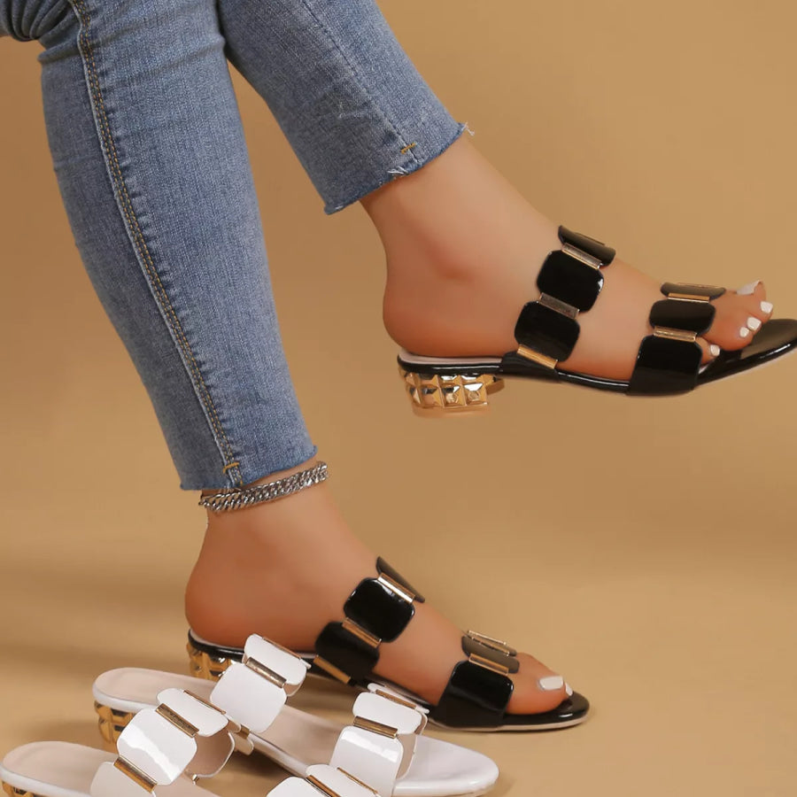 Open Toe Block Heels Sandals Apparel and Accessories