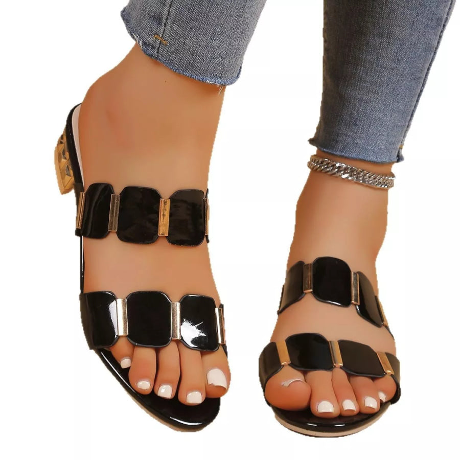 Open Toe Block Heels Sandals Apparel and Accessories
