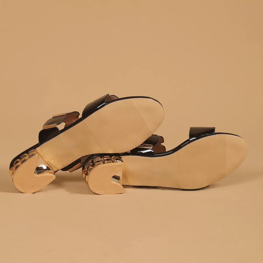 Open Toe Block Heels Sandals Apparel and Accessories