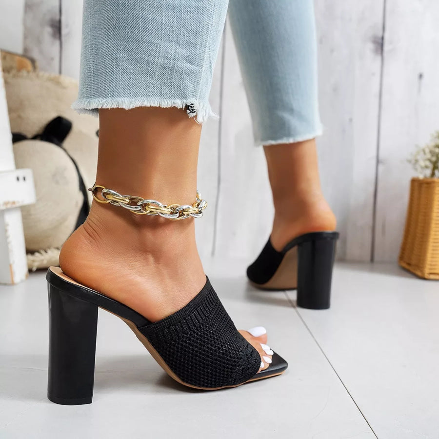 Open Toe Block Heels Sandals Apparel and Accessories