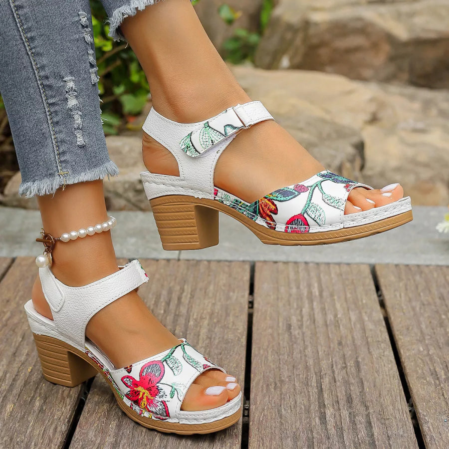 Open Toe Block Heels Sandals Apparel and Accessories