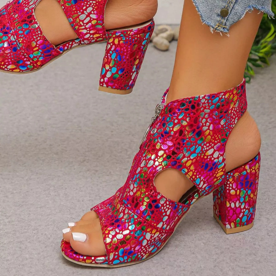 Open Toe Block Heels Sandals Apparel and Accessories