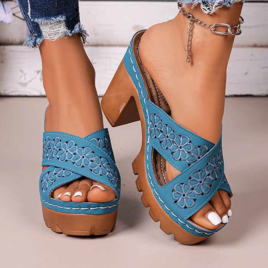 Open Toe Block Heels Sandals Apparel and Accessories