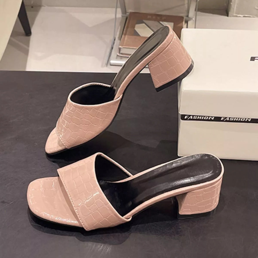 Open Toe Block Heels Sandals Apparel and Accessories