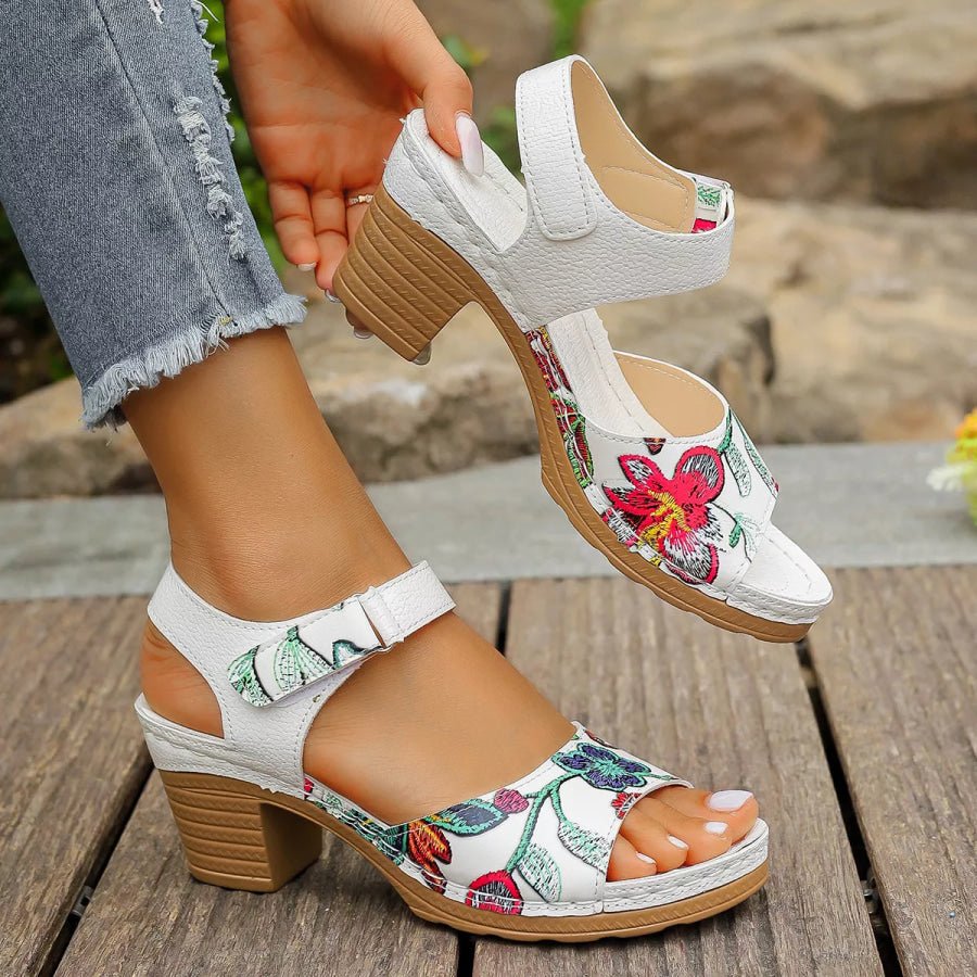 Open Toe Block Heels Sandals Apparel and Accessories