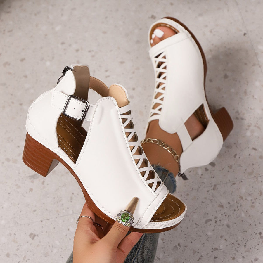 Open Toe Block Heels Sandals Apparel and Accessories