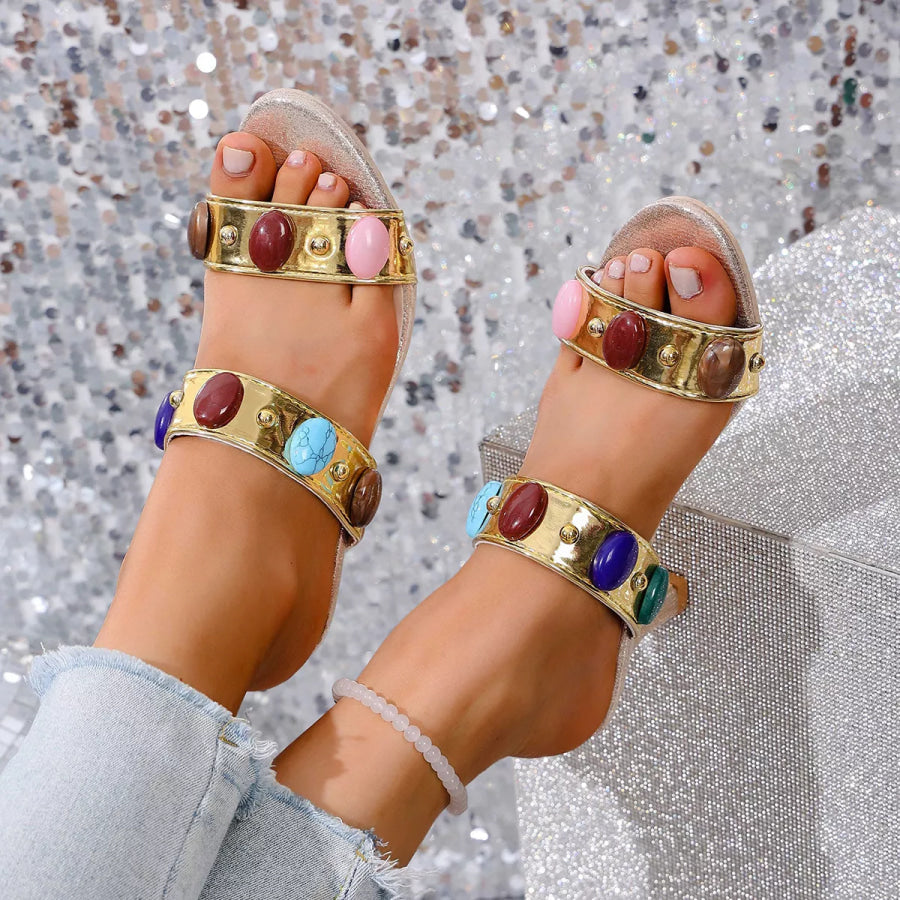 Open Toe Block Heels Sandals Apparel and Accessories