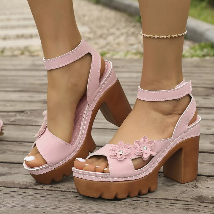 Open Toe Block Heels Sandals Apparel and Accessories