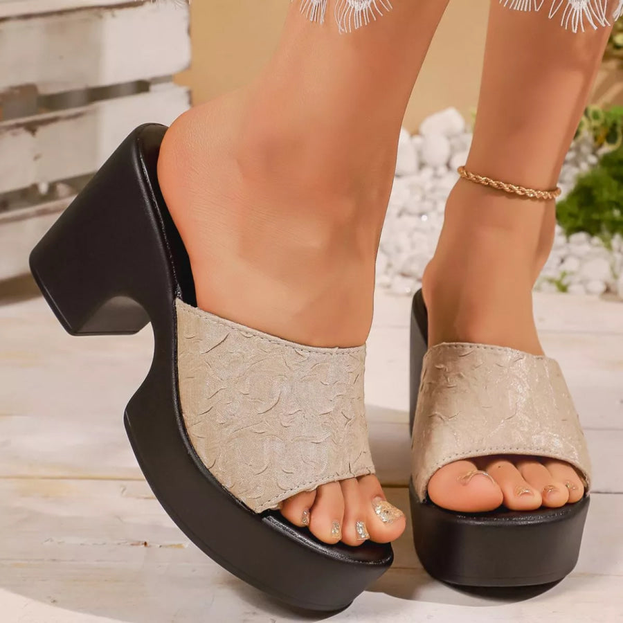 Open Toe Block Heels Sandals Apparel and Accessories