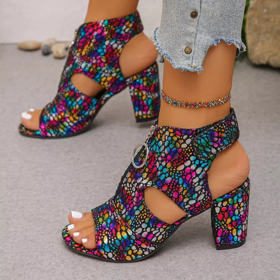 Open Toe Block Heels Sandals Apparel and Accessories