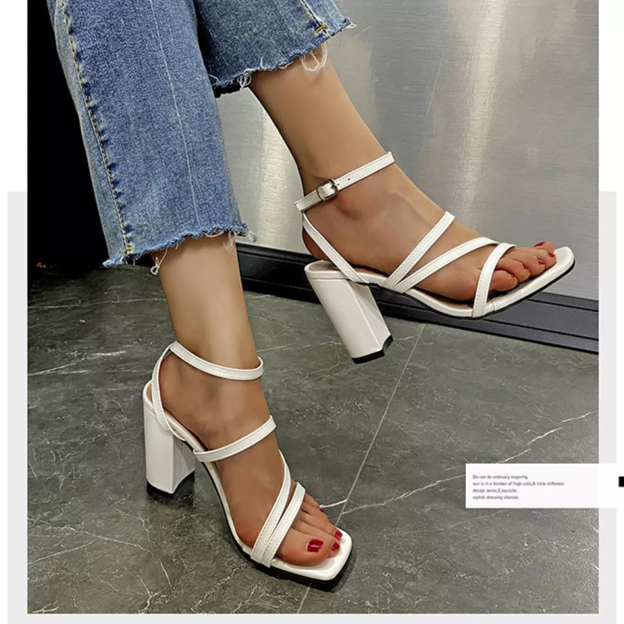 Open Toe Block Heels Sandals Apparel and Accessories