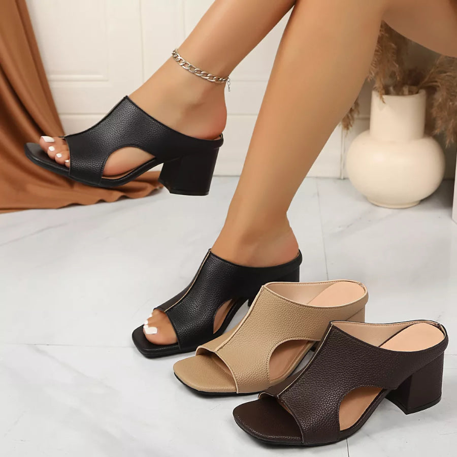 Open Toe Block Heels Sandals Apparel and Accessories