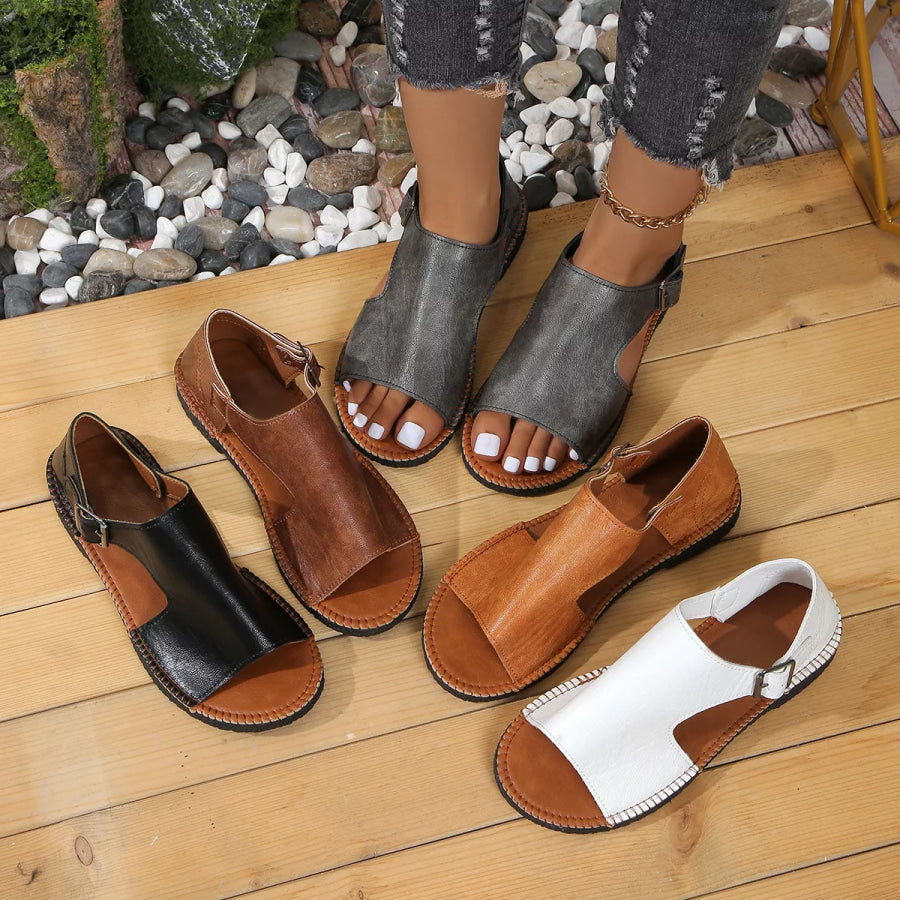 Open Toe Buckle Sandals Apparel and Accessories