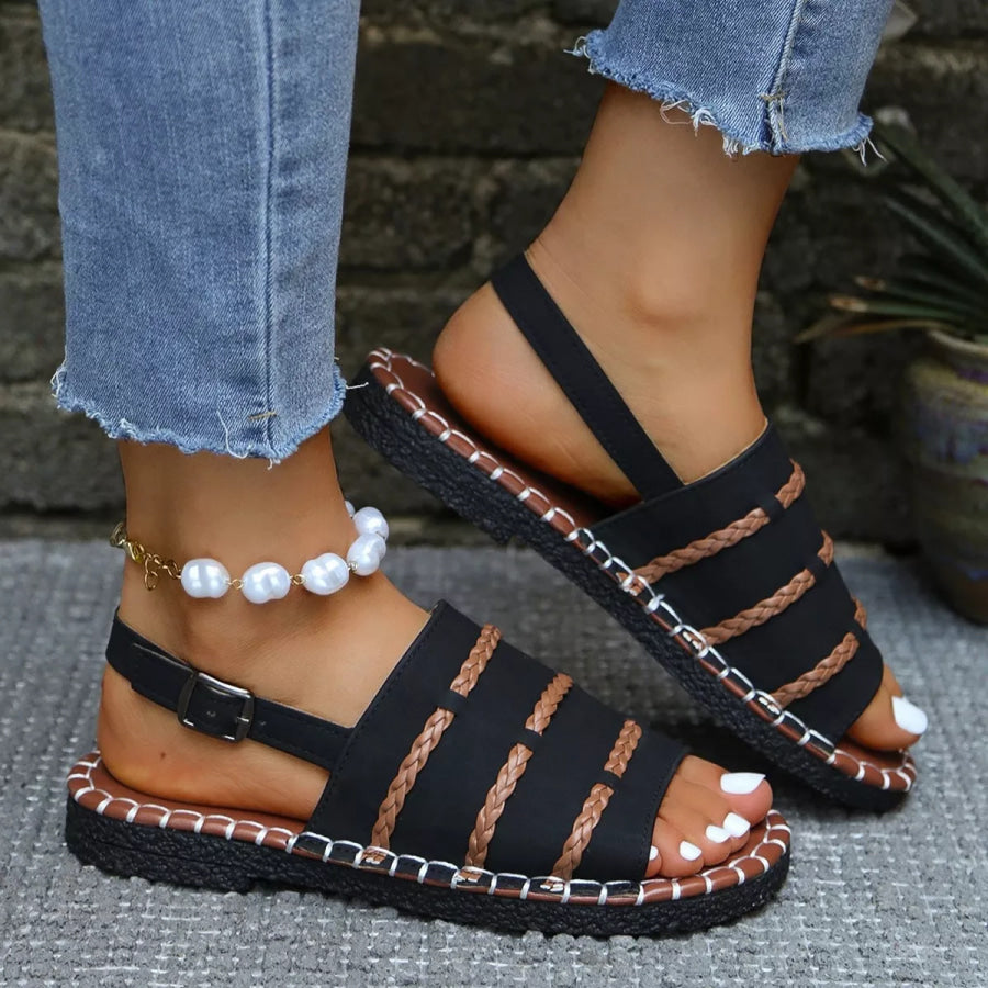 Open Toe Buckle Sandals Apparel and Accessories