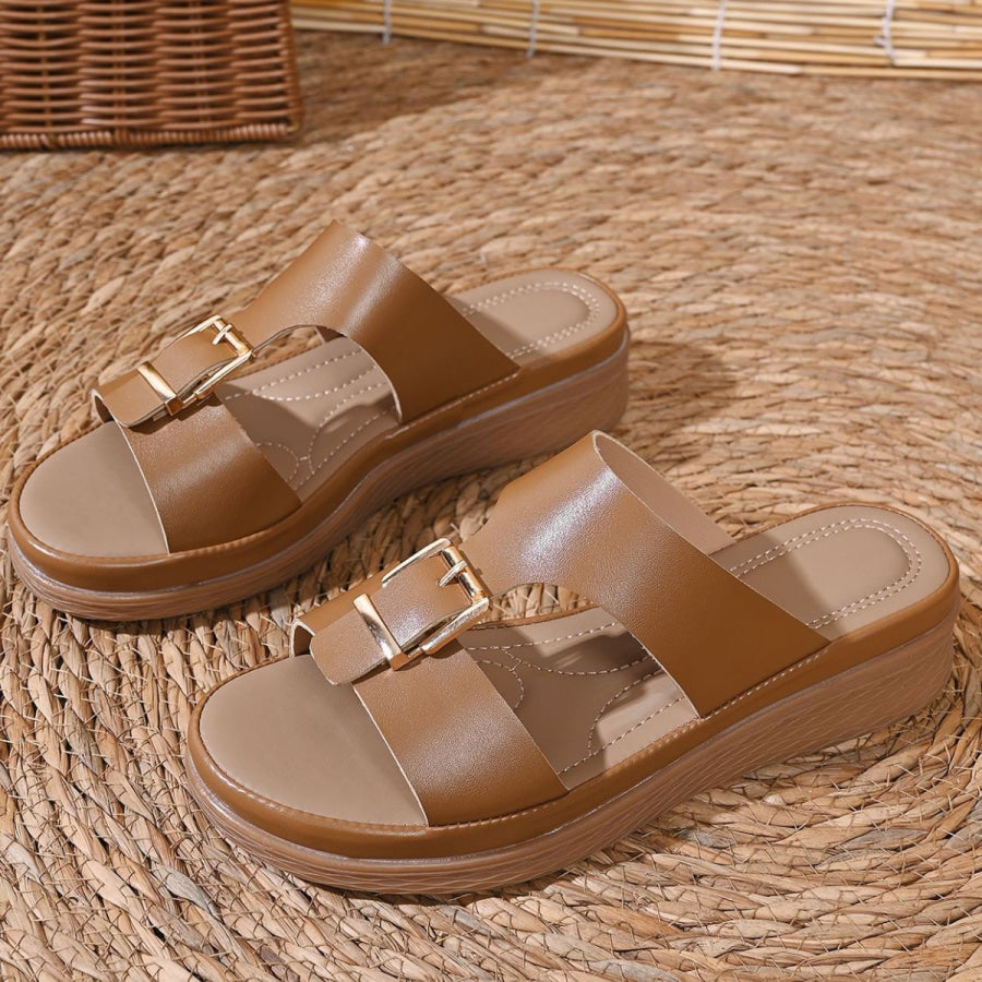 Open Toe Buckle Sandals Apparel and Accessories