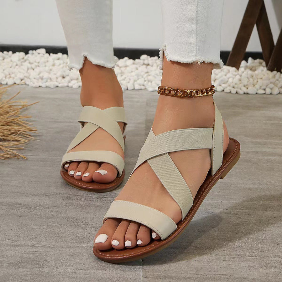 Open Toe Crisscross Sandals Apparel and Accessories
