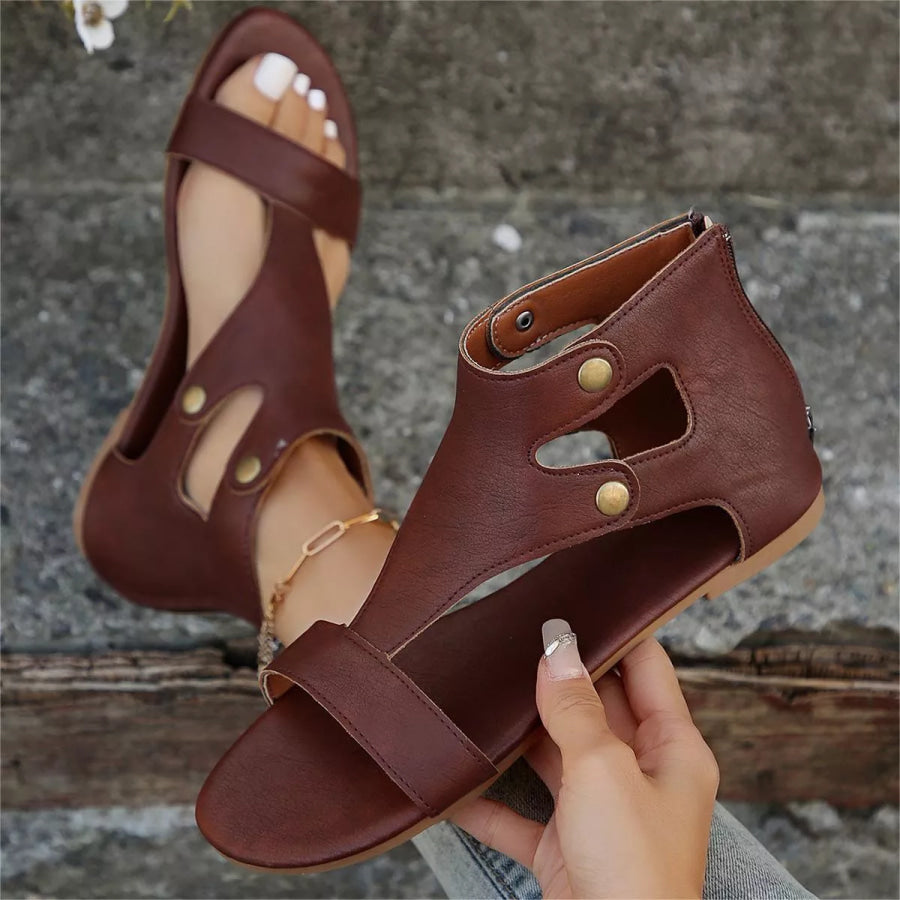 Open Toe Cutout Sandals Apparel and Accessories