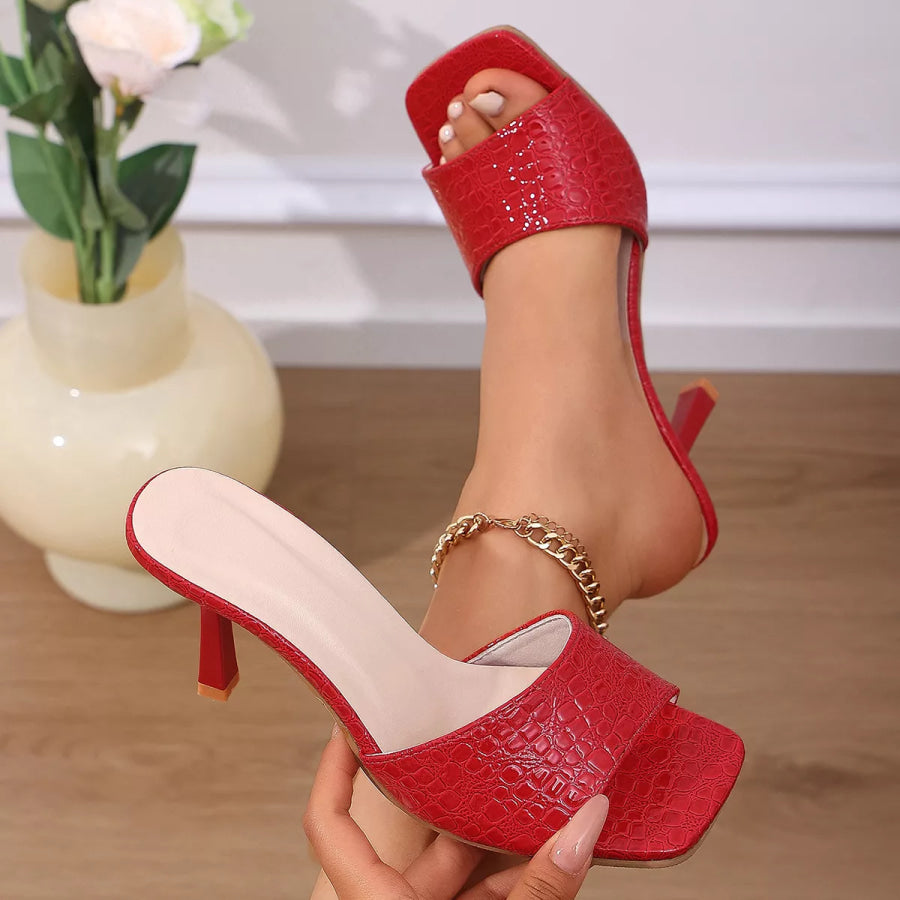 Open Toe Flare Heels Sandals Apparel and Accessories