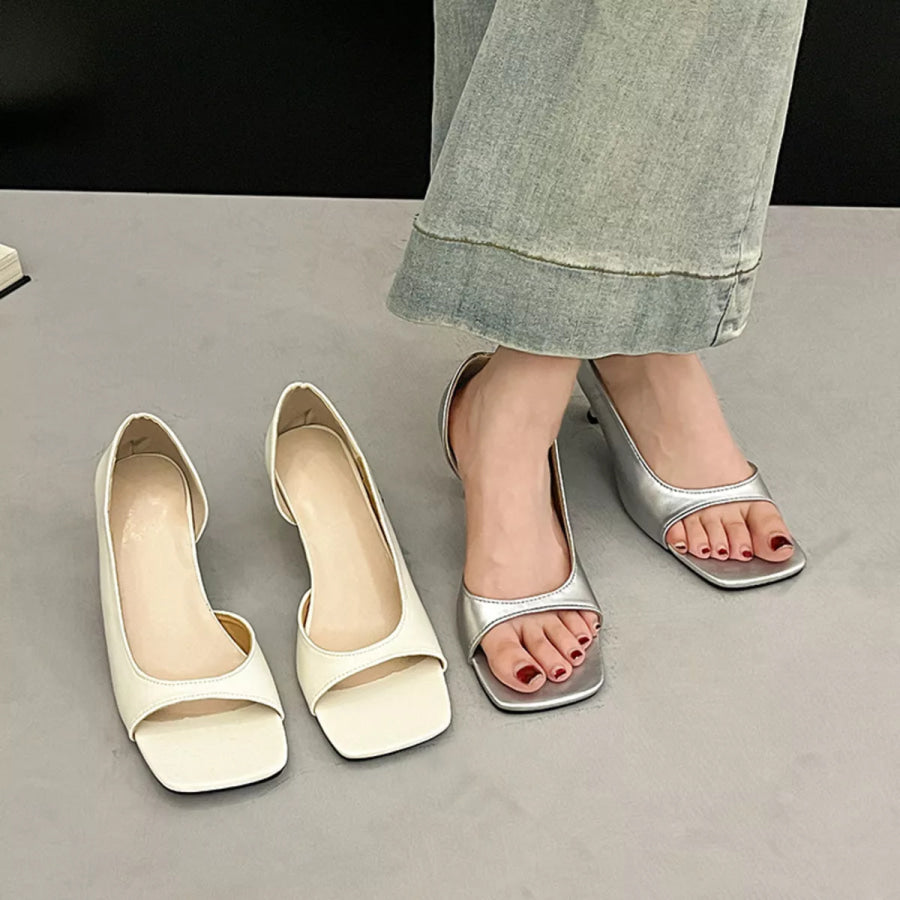 Open Toe Flare Heels Sandals Apparel and Accessories