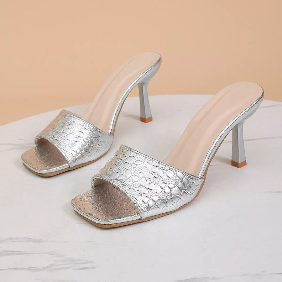 Open Toe Flare Heels Sandals Apparel and Accessories
