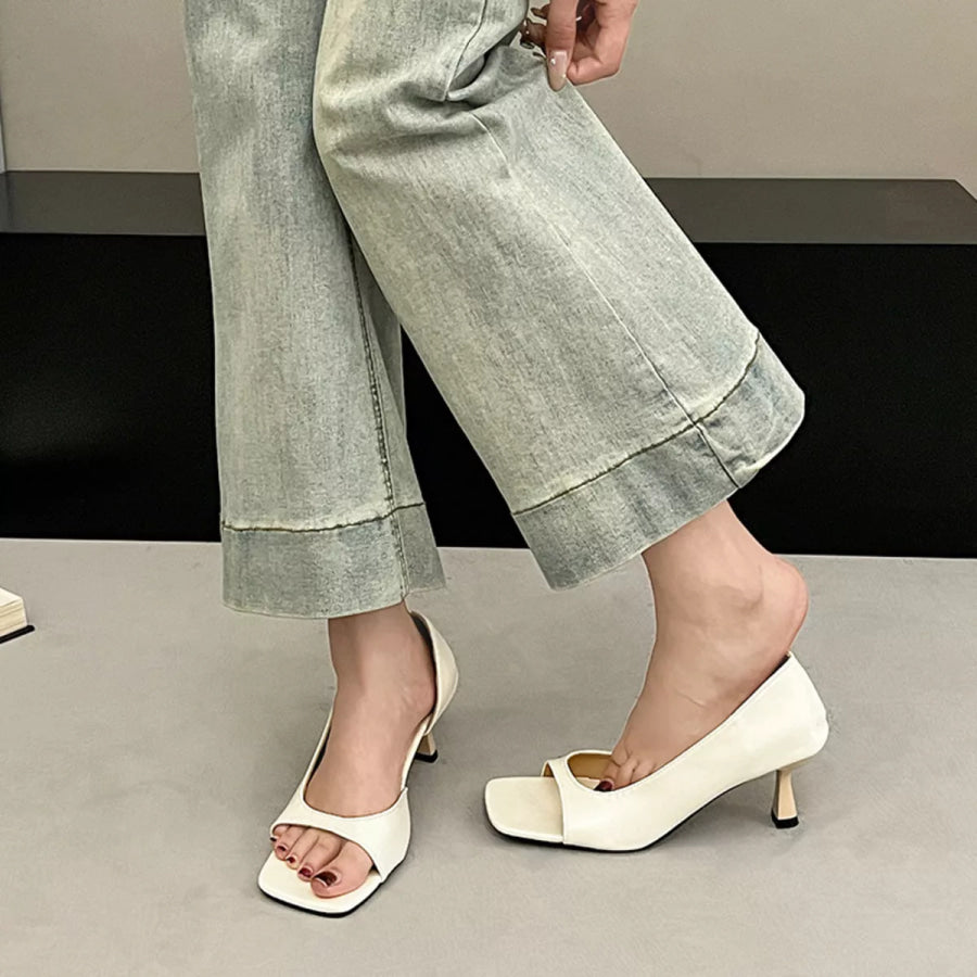 Open Toe Flare Heels Sandals Apparel and Accessories