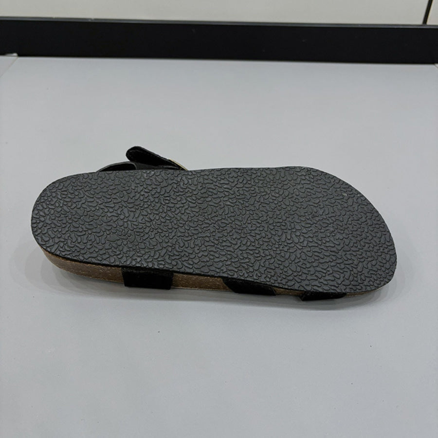 Open Toe Flat Buckle Sandals Apparel and Accessories