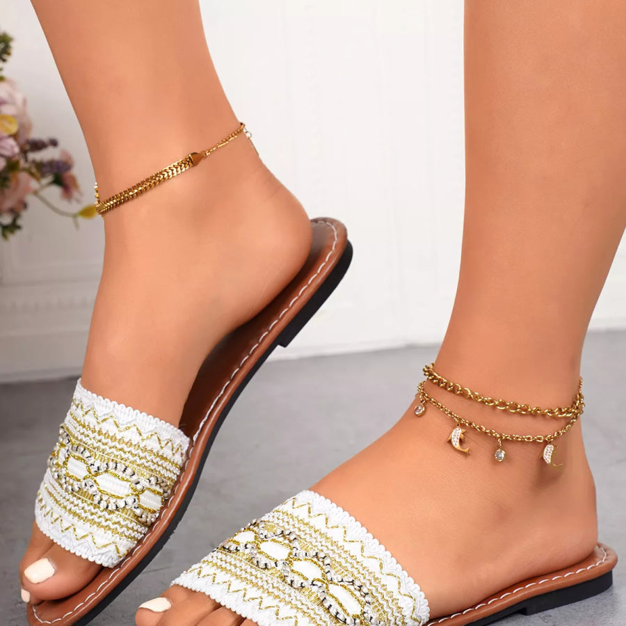 Open Toe Flat Sandals Apparel and Accessories