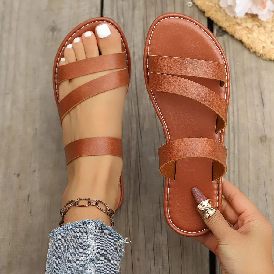 Open Toe Flats Sandals Apparel and Accessories