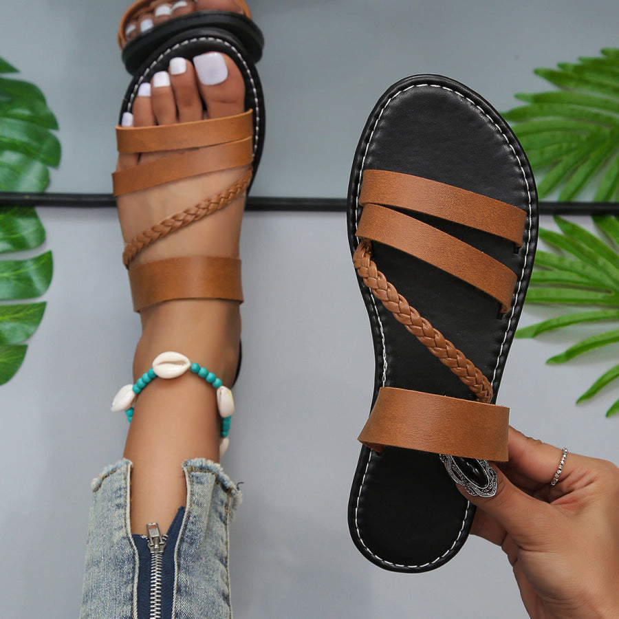 Open Toe Flats Sandals Apparel and Accessories