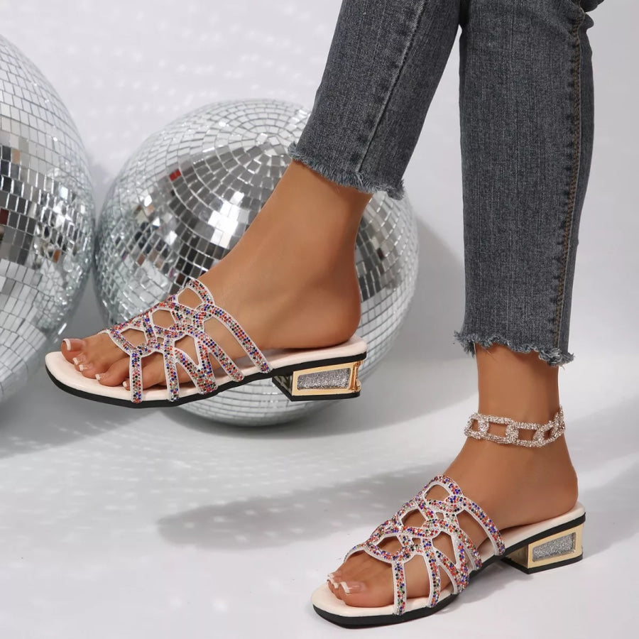 Open Toe Flats Sandals Beige / 36 Apparel and Accessories