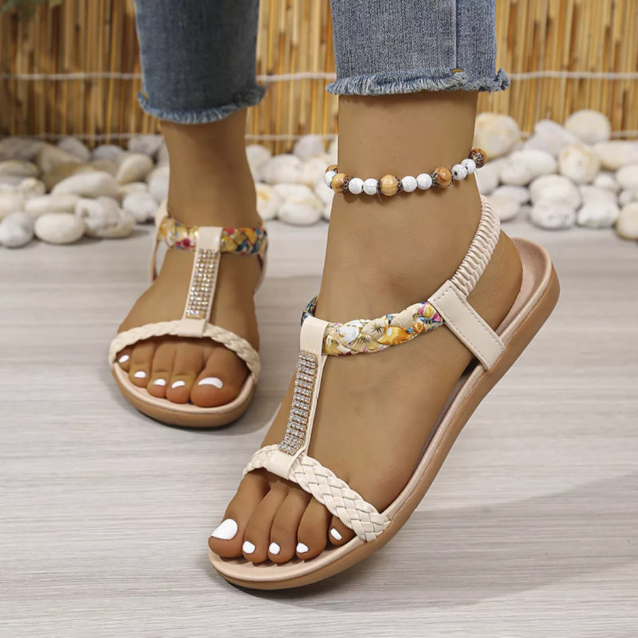 Open Toe Flats Sandals Orange-red / 36 Apparel and Accessories