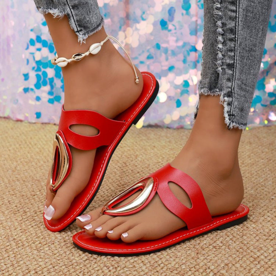 Open Toe Golden Accent Sandals Apparel and Accessories