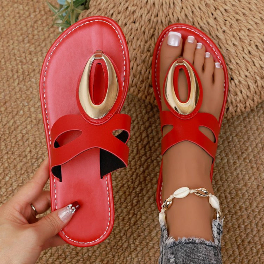Open Toe Golden Accent Sandals Apparel and Accessories