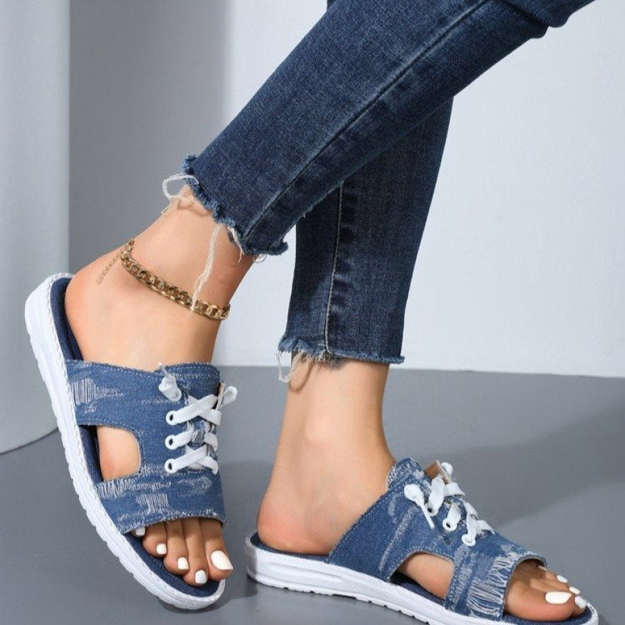 Open Toe Lace Up Sandals Apparel and Accessories