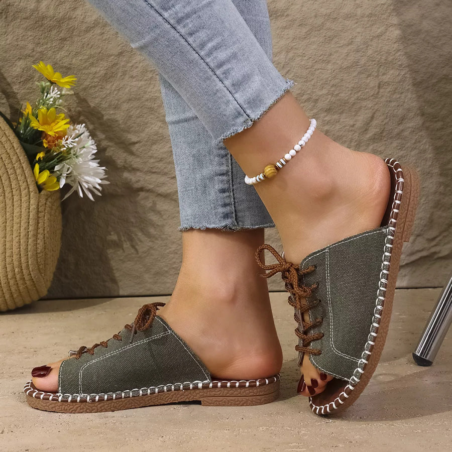 Open Toe Lace Up Sandals Apparel and Accessories