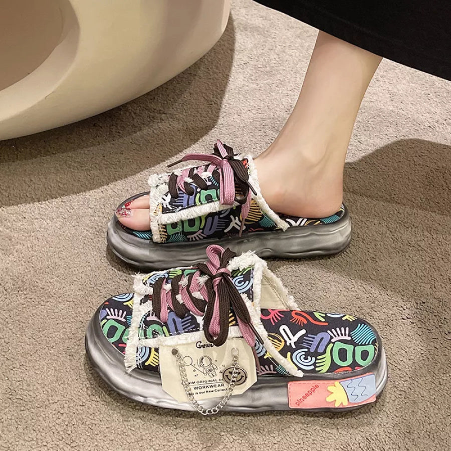 Open Toe Lace Up Sandals Apparel and Accessories