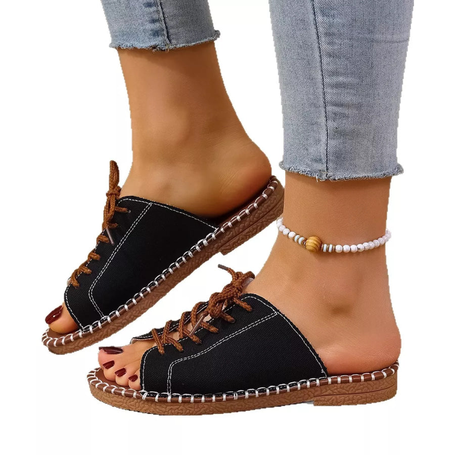 Open Toe Lace Up Sandals Apparel and Accessories