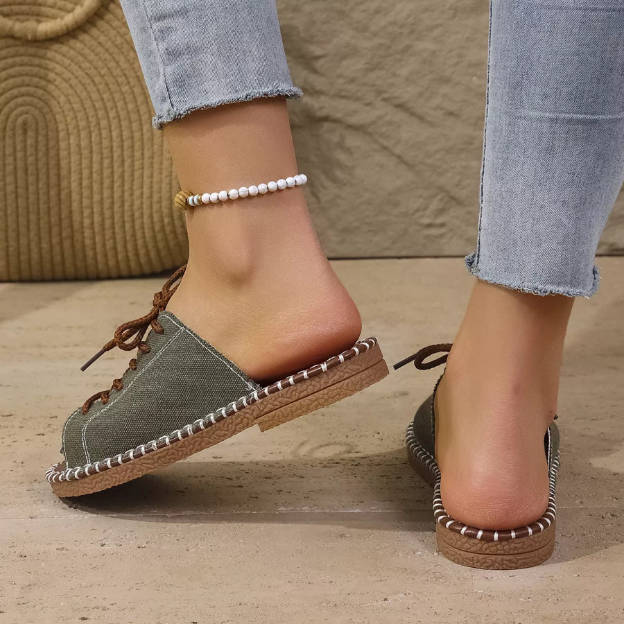 Open Toe Lace Up Sandals Apparel and Accessories