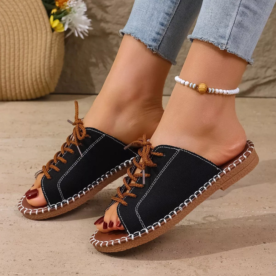 Open Toe Lace Up Sandals Apparel and Accessories