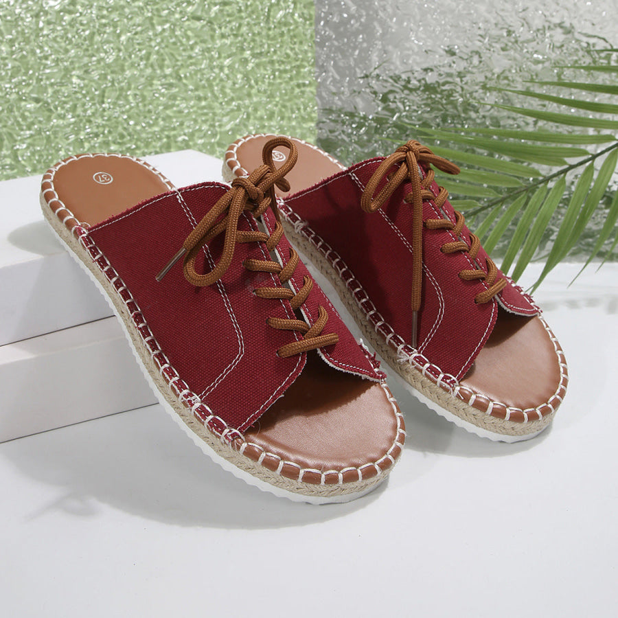 Open Toe Lace Up Sandals Apparel and Accessories