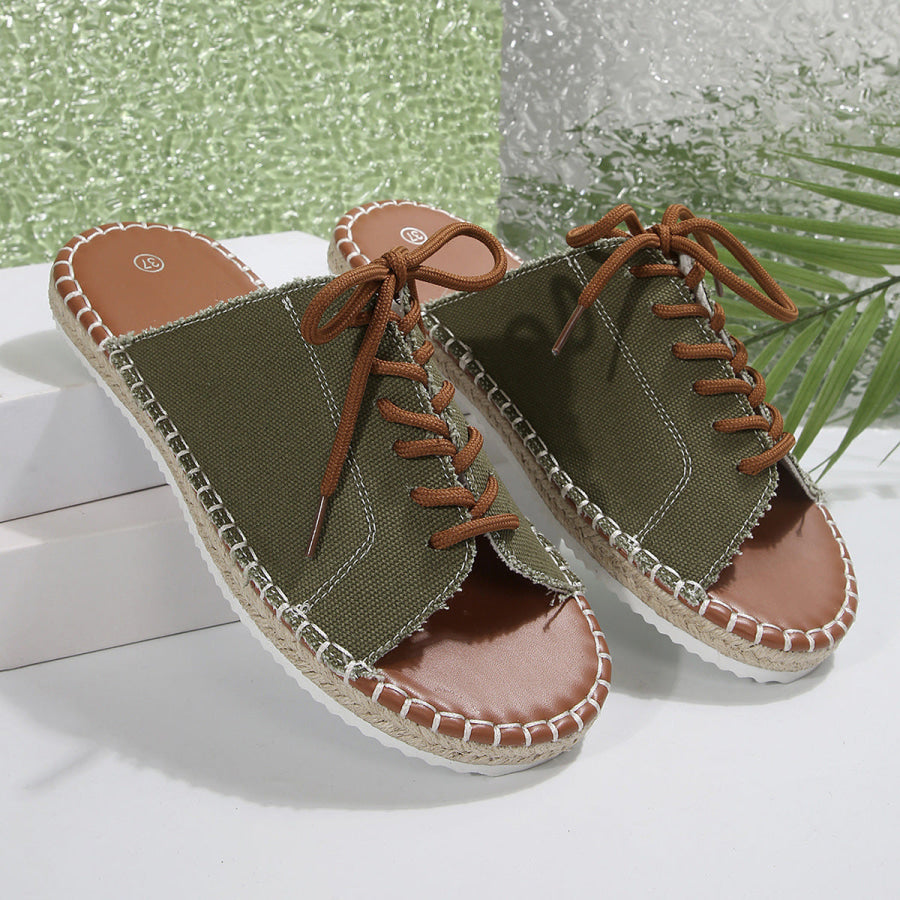 Open Toe Lace Up Sandals Apparel and Accessories