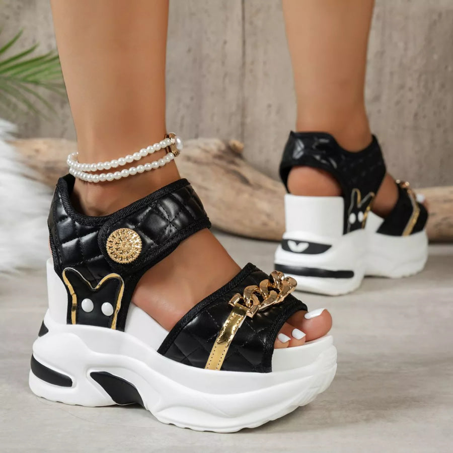 Open Toe Platform Sandals Apparel and Accessories