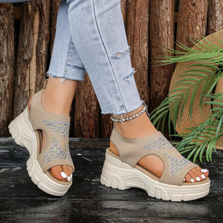Open Toe Platform Sandals Apparel and Accessories