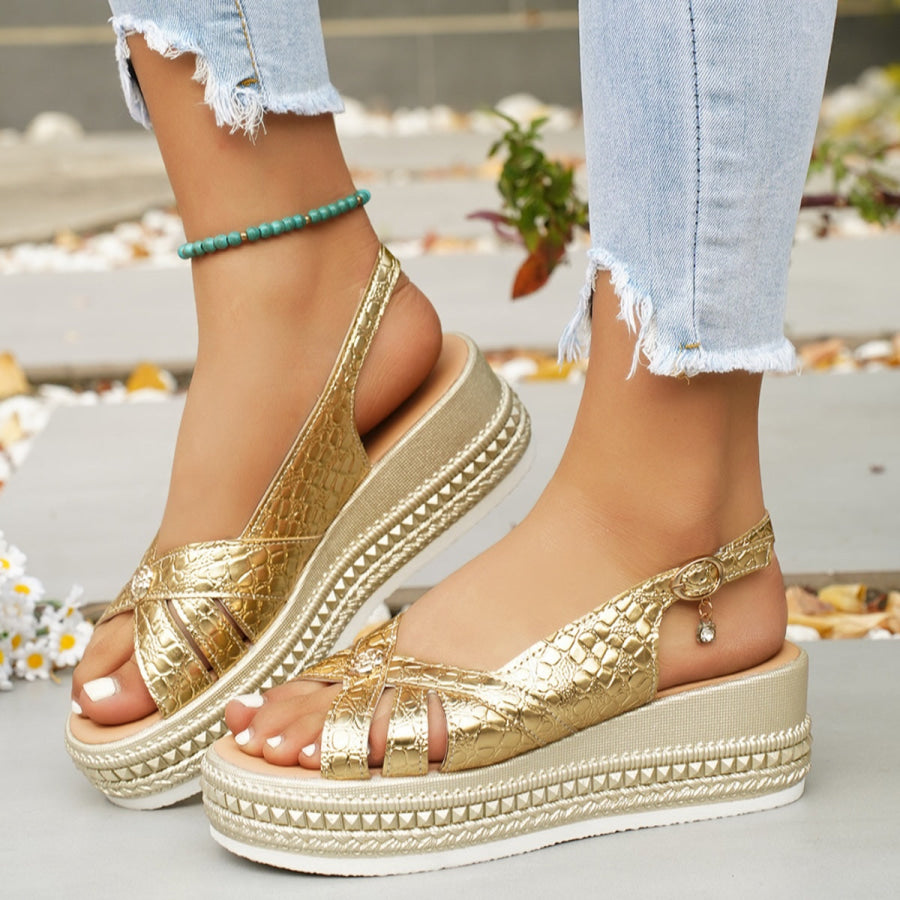 Open Toe Platform Sandals Apparel and Accessories