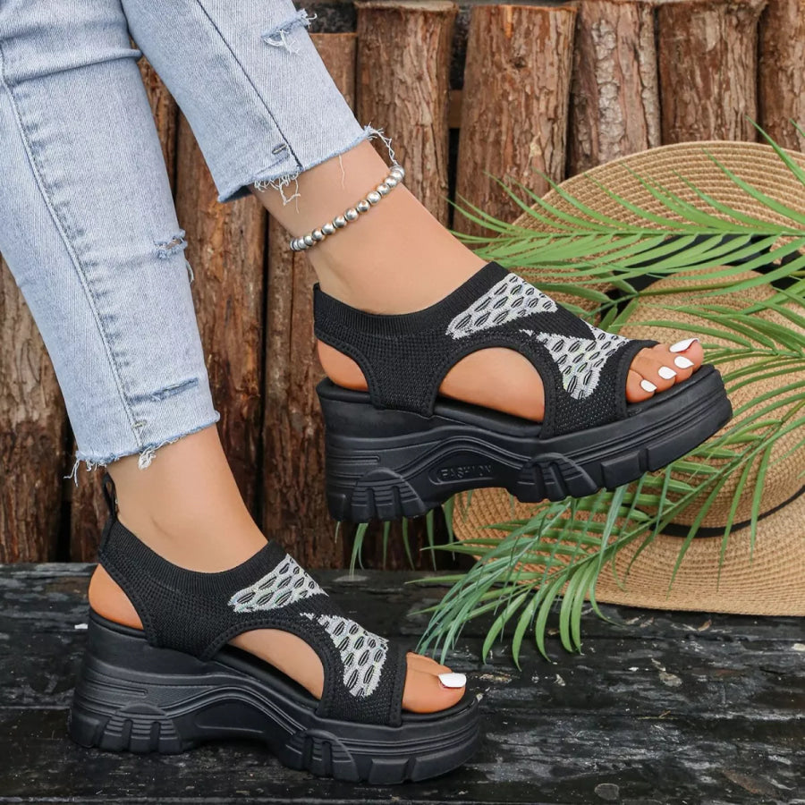 Open Toe Platform Sandals Apparel and Accessories