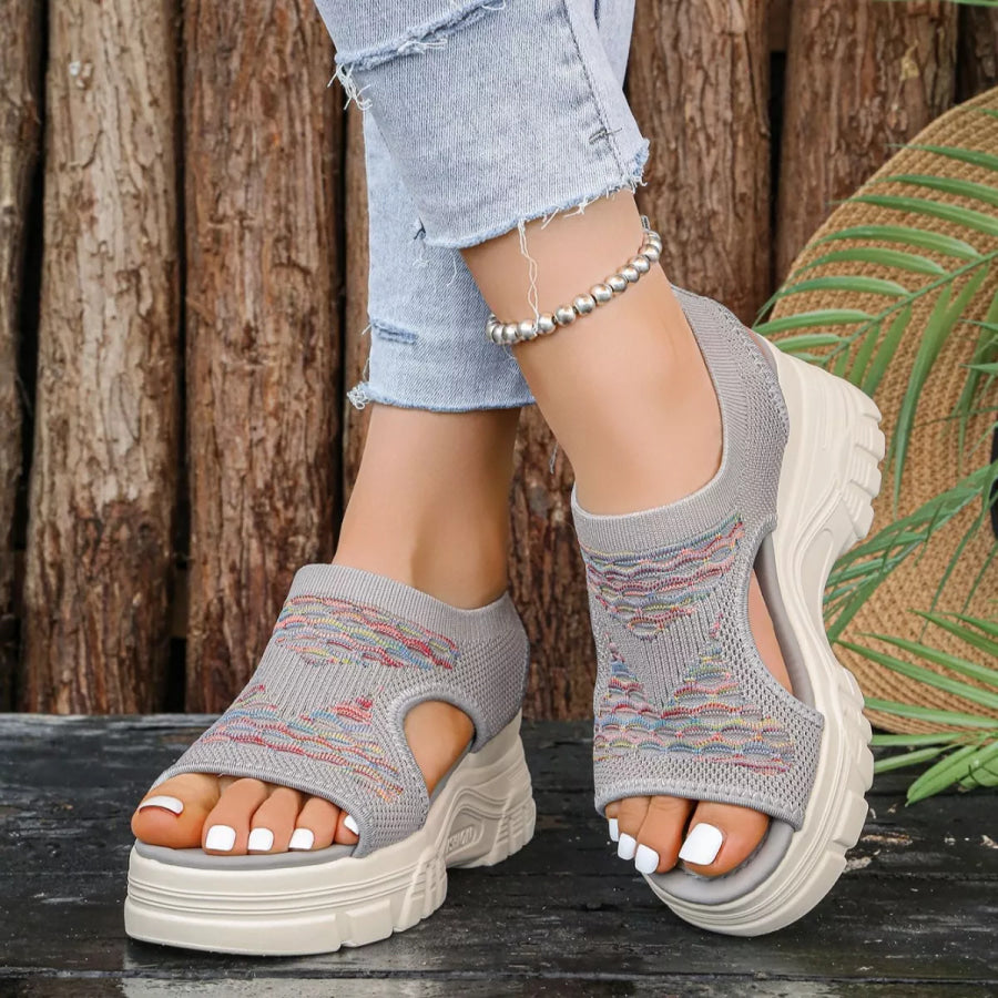 Open Toe Platform Sandals Apparel and Accessories
