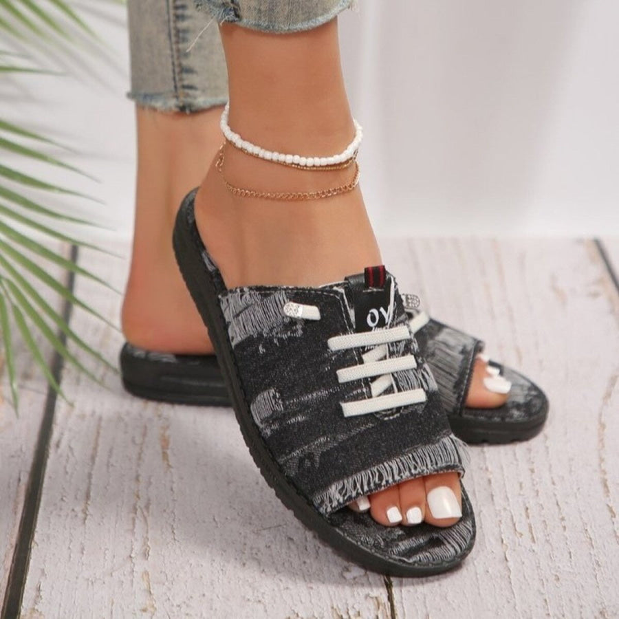 Open Toe Platform Sandals Black / 36 Apparel and Accessories