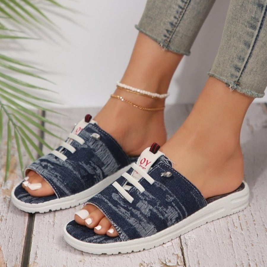 Open Toe Platform Sandals Dark Blue / 36 Apparel and Accessories