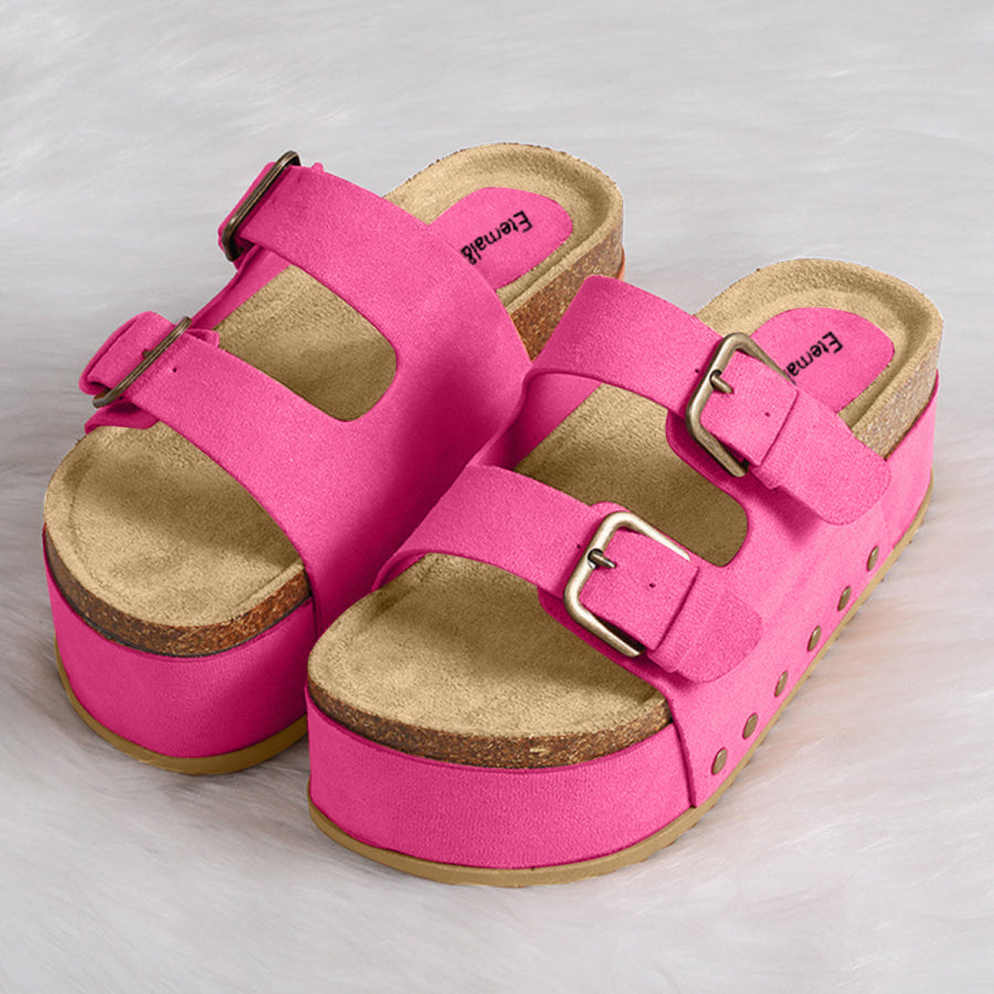 Open Toe Platform Sandals Hot Pink / 36(US5) Apparel and Accessories