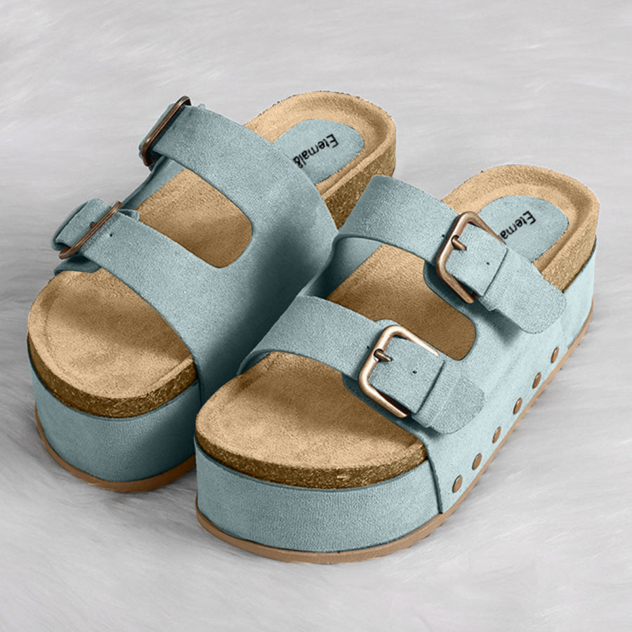 Open Toe Platform Sandals Light Blue / 36(US5) Apparel and Accessories